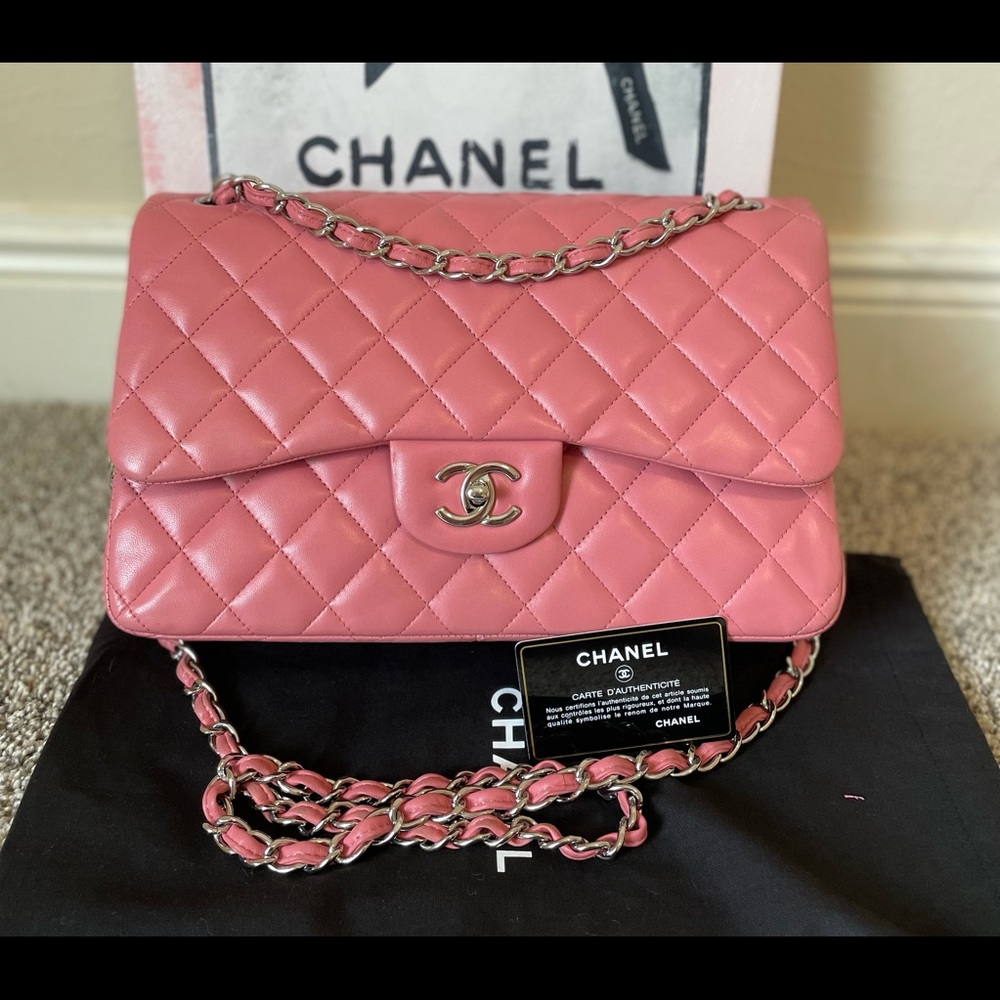 Chanel Classic D/F Quilted Jumbo Lambskin SHW